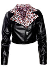 Leopard Collar Moto Jacket