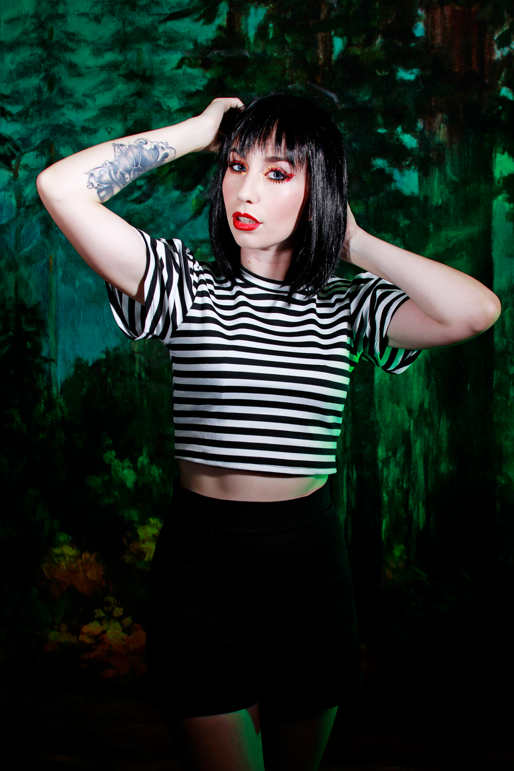 Striped Short Sleeve Cropped top from Jessica Louise