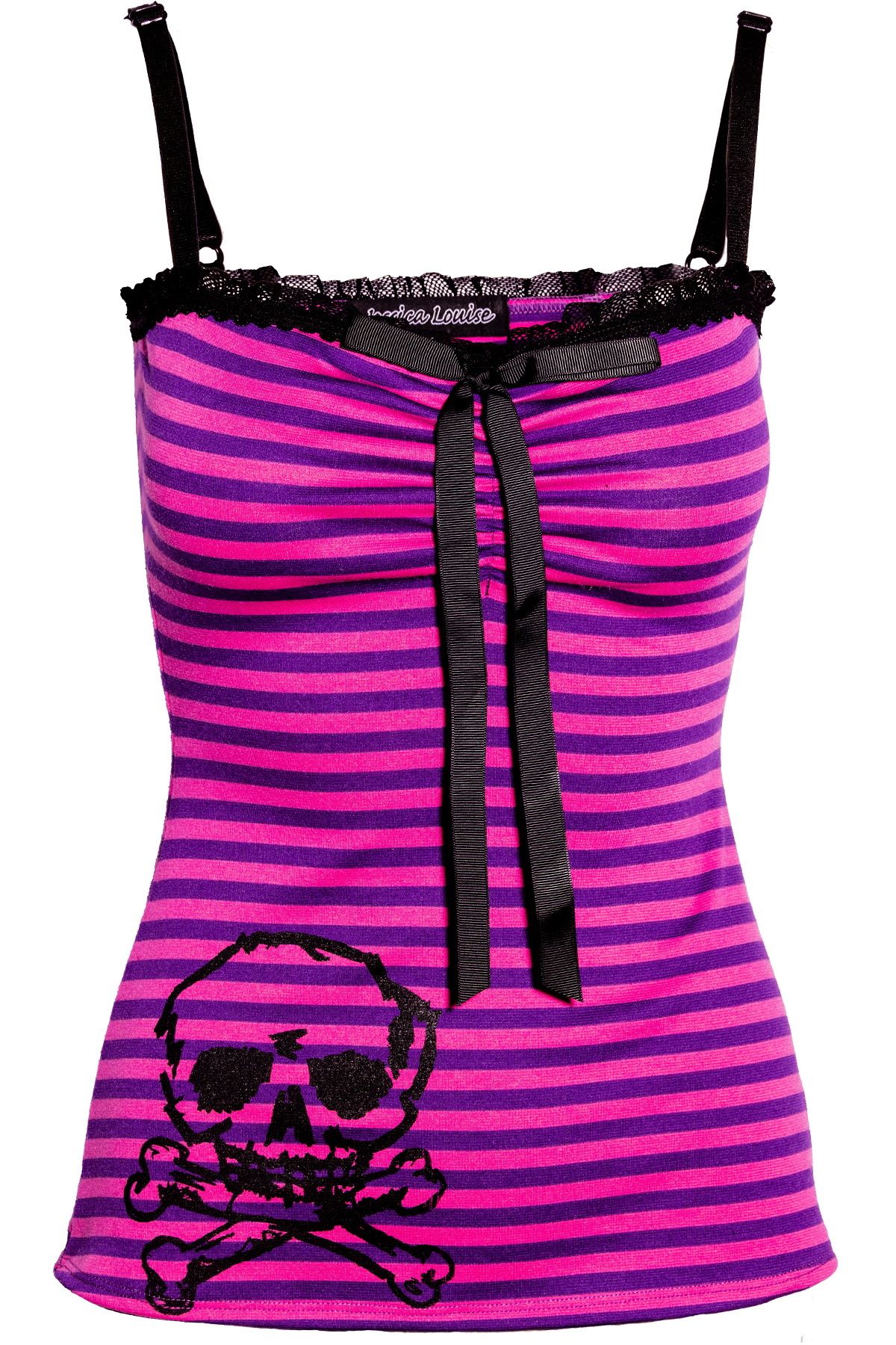 Avril Striped Skull Tank- skull tanks for women-Jessica Louise Avril Striped Skull Tank- skull tanks for women-Jessica Louise