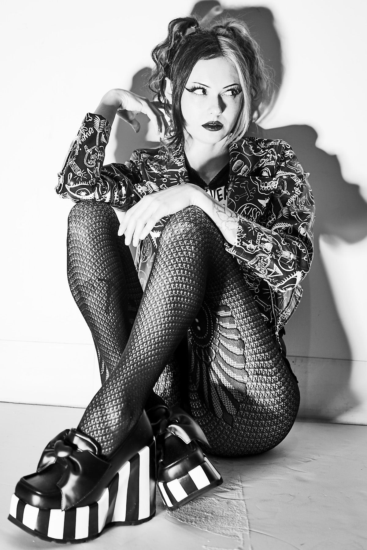 Jessica Louise Graffiti Moto Jacket – Vegan Leather Cropped