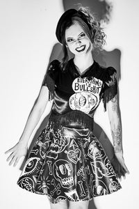 Moto Graffiti Mini Swing Skirt