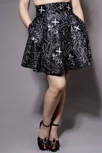 Hearts & Pins Skater Skirt