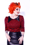 Lurex Striped Knit Collar top - shopjessicalouise.com
