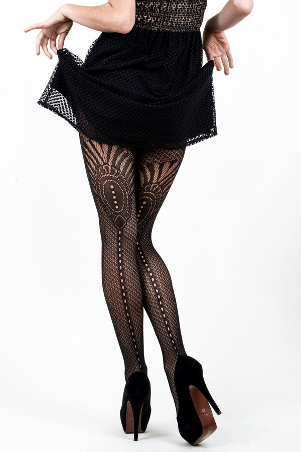 Cut Out Design Fishnet Tights Lace Panyhose