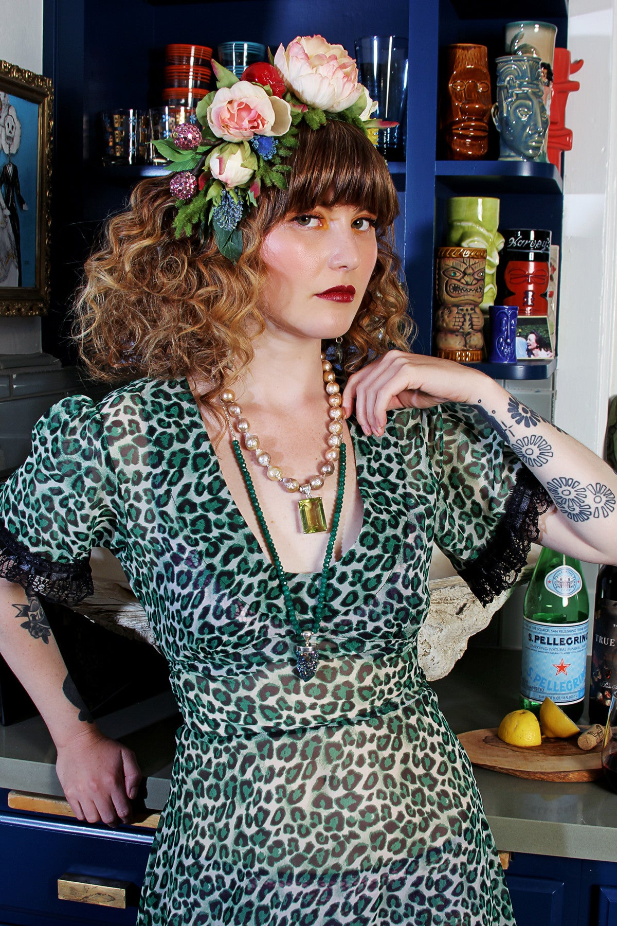 green leopard maxi dress Vali Maxi Dress In Green Leopard ONE OF A KIND PC
