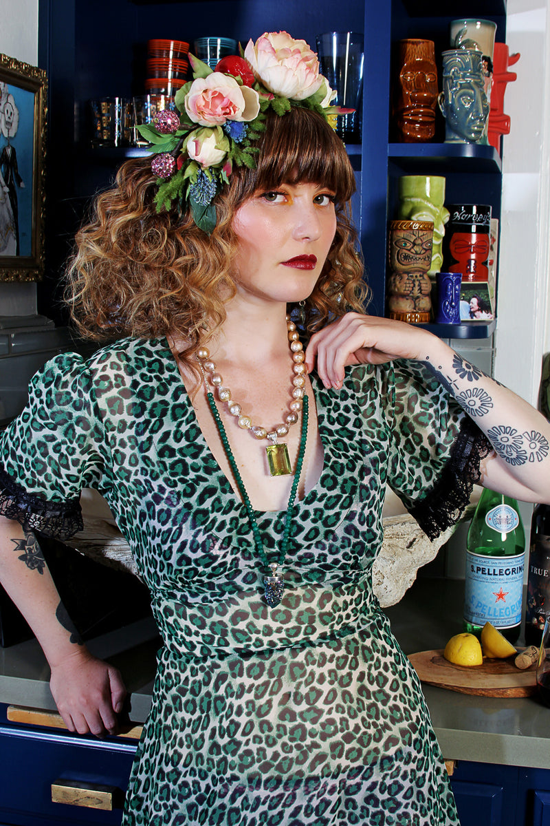 Vali Maxi Dress In Green Leopard ONE OF A KIND PC - shopjessicalouise.com