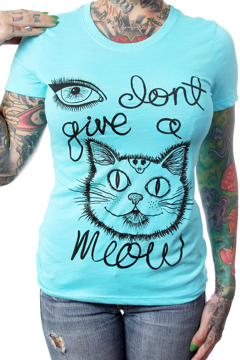 I don't give a meow cat face Tee - shopjessicalouise.com