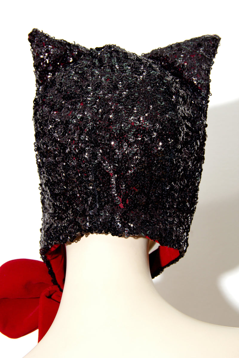 Sequin Cat Hat with Velvet Crystal Bow - shopjessicalouise.com