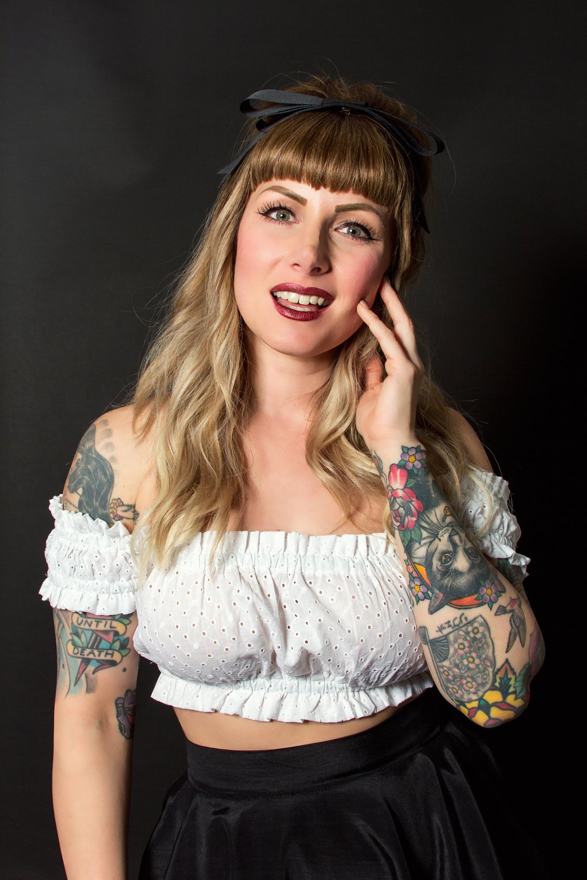 eyelet peasant blouse