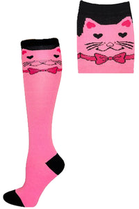 Novelty cat knee high socks