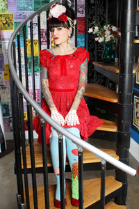 Lace Rose Red Dress - shopjessicalouise.com