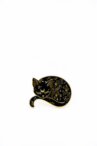 Witch Cat- Sleeping black cat enamel pin - shopjessicalouise.com